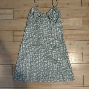 American Eagle Outfitters Green Floral Dot Mini Dress